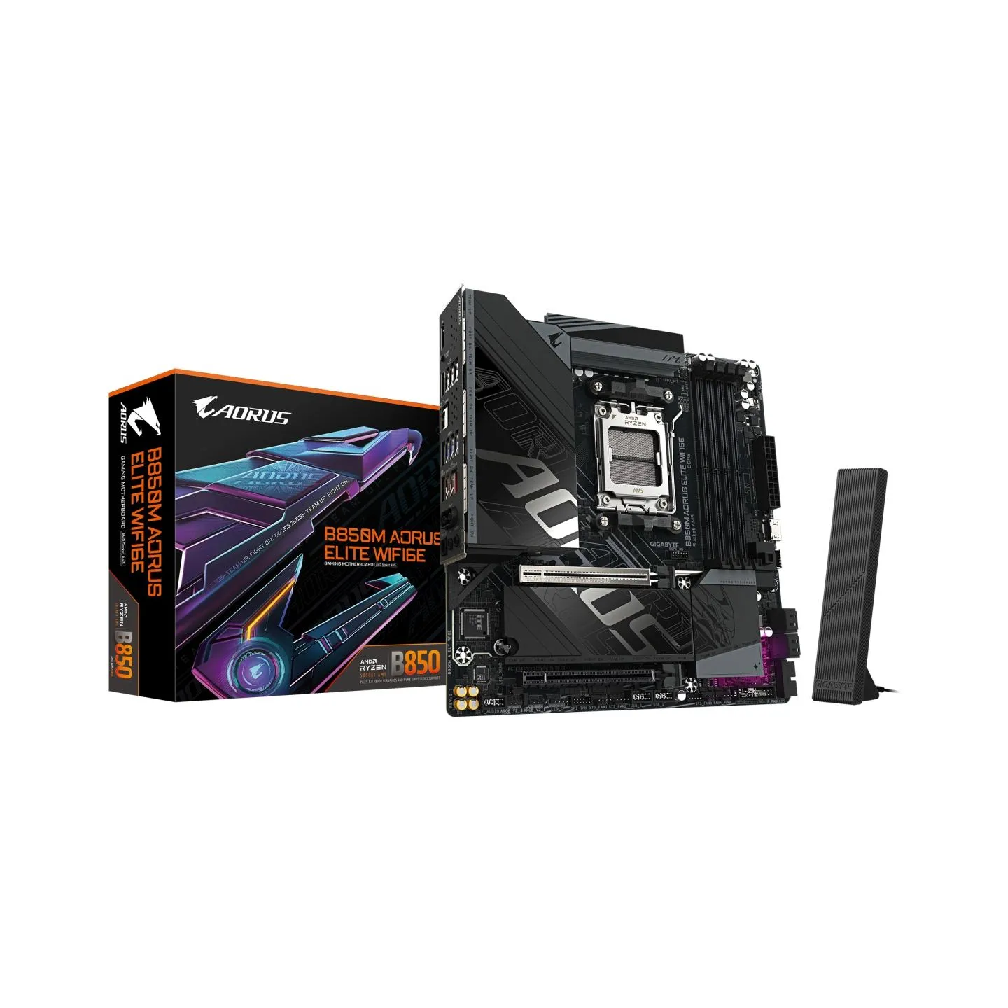 Gigabyte B850M A ELT WF6E | Processor family AMD | Processor socket AM5 | DDR5 | Supported hard disk drive interfaces SATA, M.2 