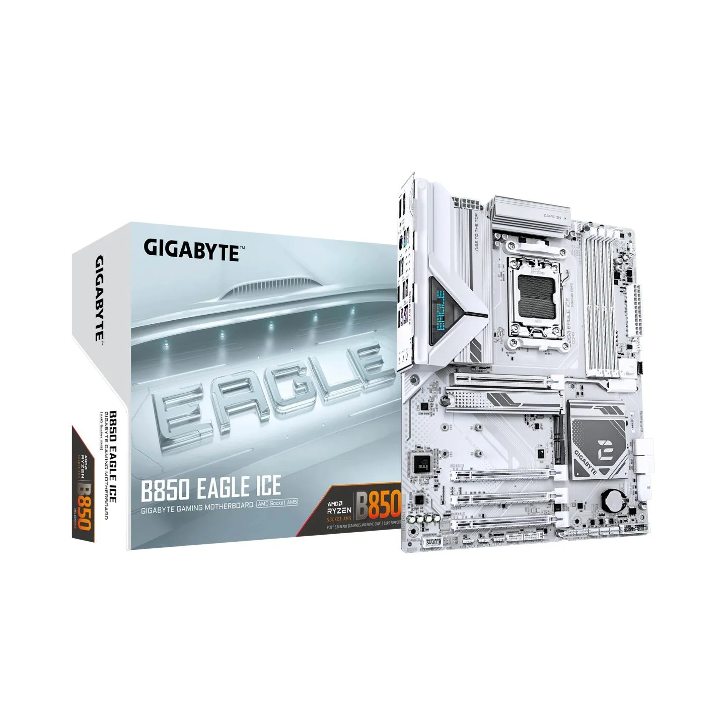 Gigabyte B850 EAGLE ICE | Processor family AMD | Processor socket AM5 | DDR5 | Supported hard disk drive interfaces SATA, M.2 | 