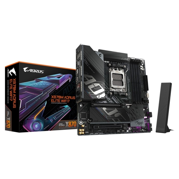 Gigabyte X870M AORUS ELITE WIFI7 | Processor family AMD | Processor socket AM5 | DDR5 | Supported hard disk drive interfaces SAT