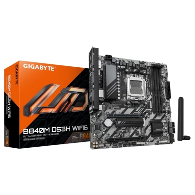 Gigabyte B840M DS3H WIFI6 (rev. 1.1) | Processor family AMD | Processor socket AM5 | DDR5 | Supported hard disk drive interfaces