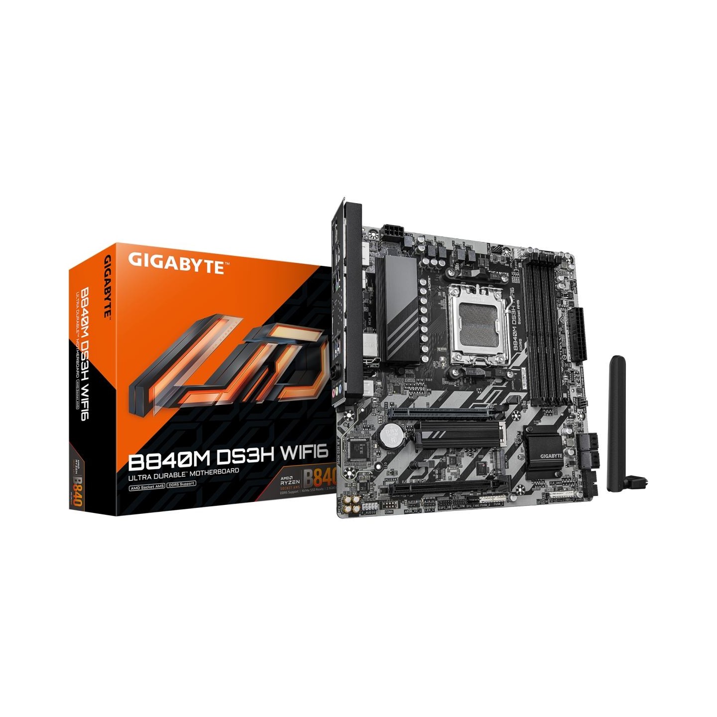Gigabyte B840M DS3H WIFI6 (rev. 1.1) | Processor family AMD | Processor socket AM5 | DDR5 | Supported hard disk drive interfaces