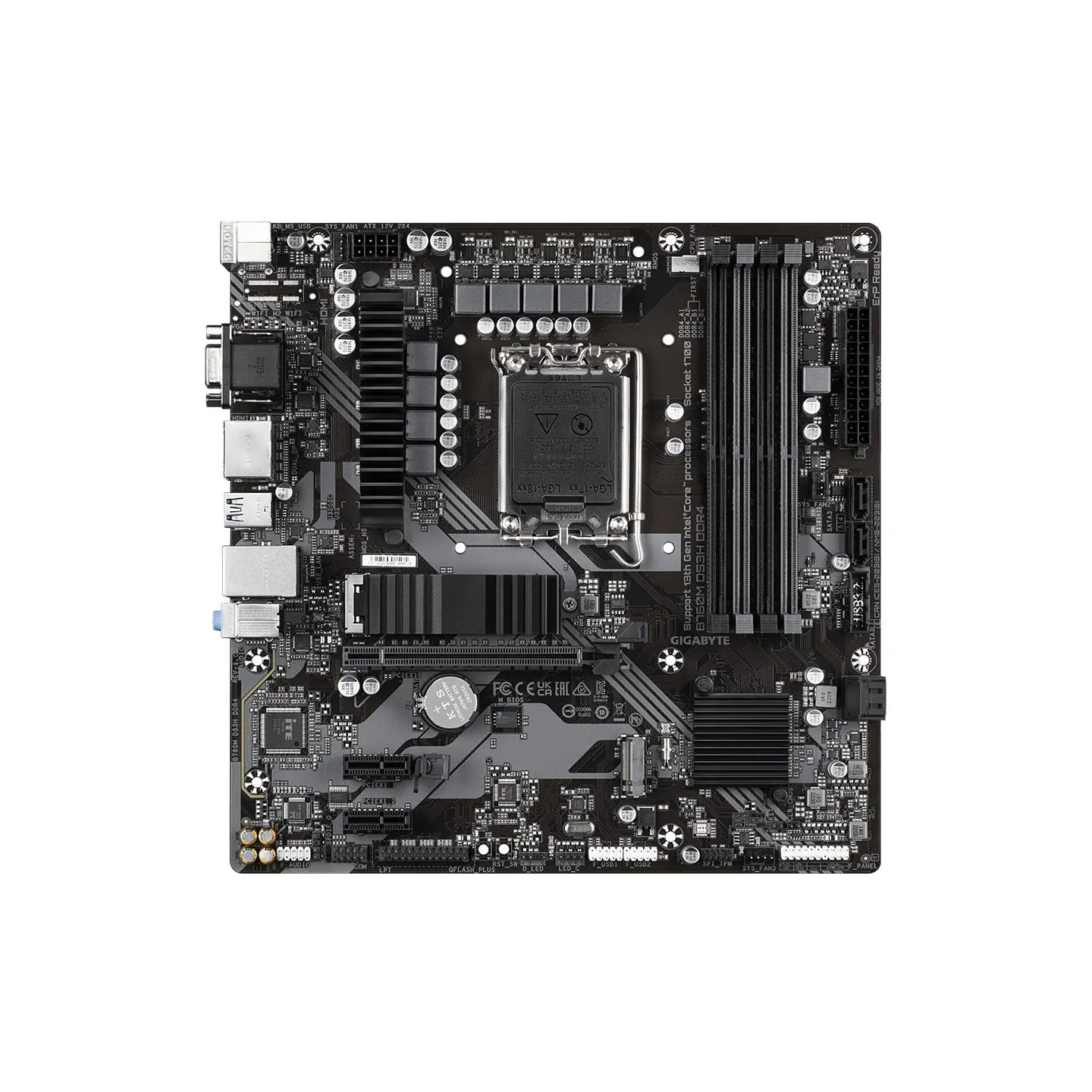 Gigabyte | B760M DS3H DDR4 1.0 M/B | Processor family Intel | Processor socket  LGA1700 | DDR4 DIMM | Memory slots 4 | Supported
