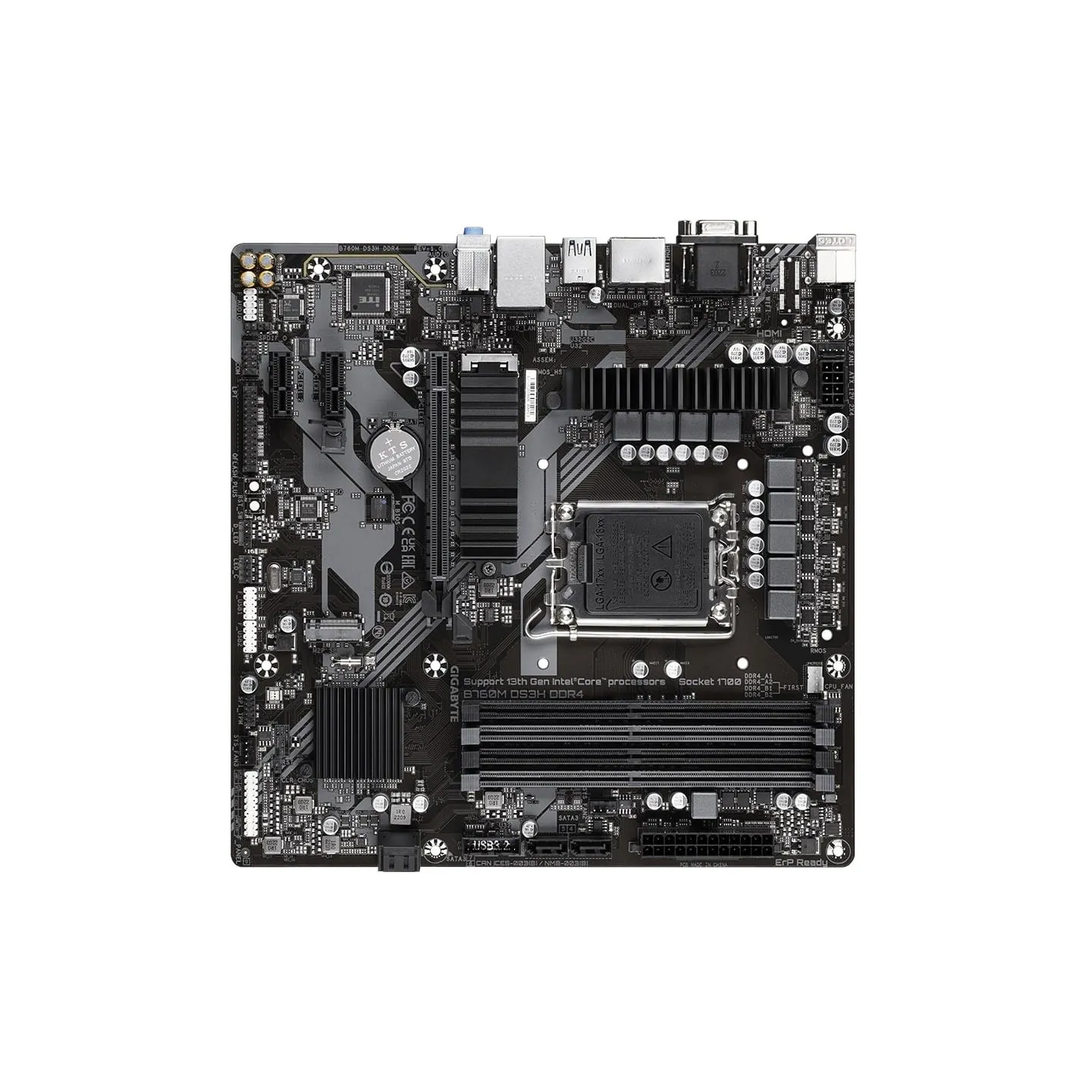 Gigabyte | B760M DS3H DDR4 1.0 M/B | Processor family Intel | Processor socket  LGA1700 | DDR4 DIMM | Memory slots 4 | Supported