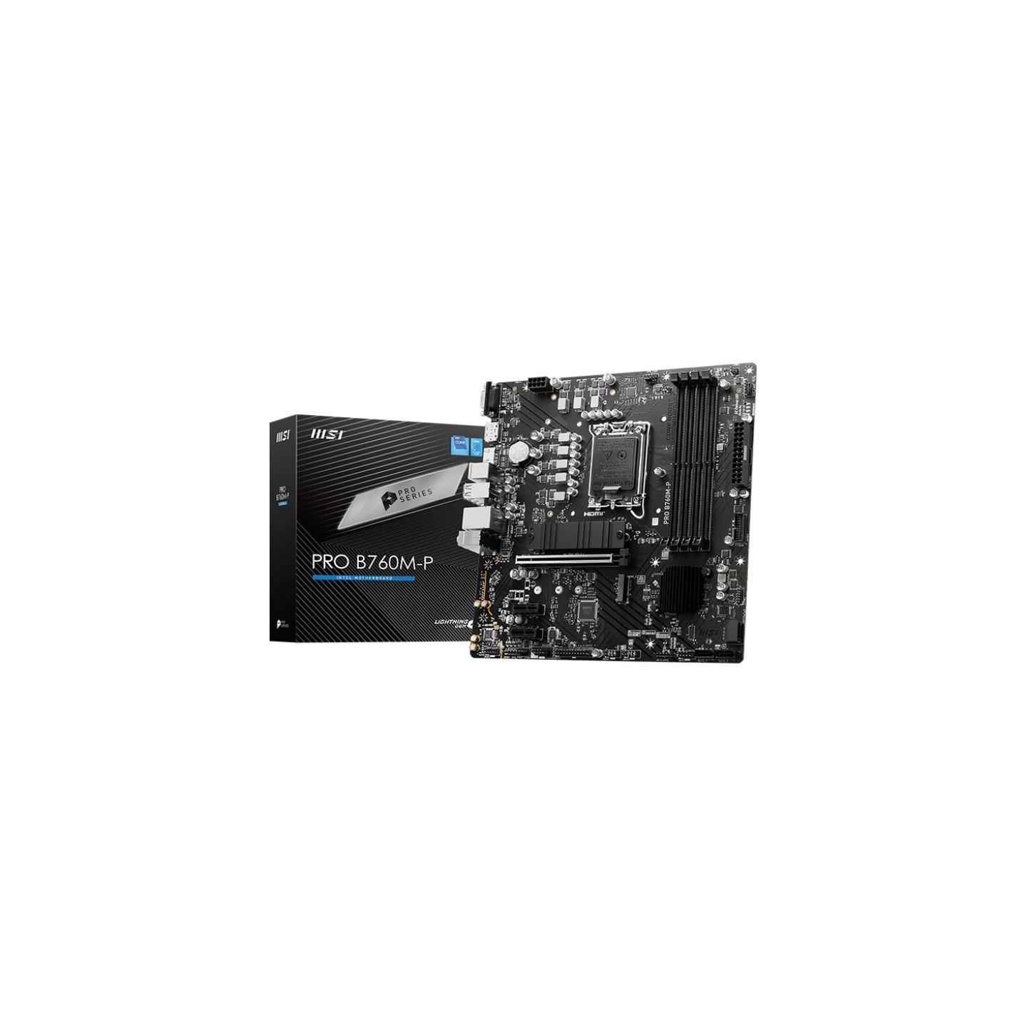 MSI | PRO B760M-P | Processor family Intel | Processor socket  LGA1700 | DDR5 DIMM | Memory slots 4 | Supported hard disk drive 