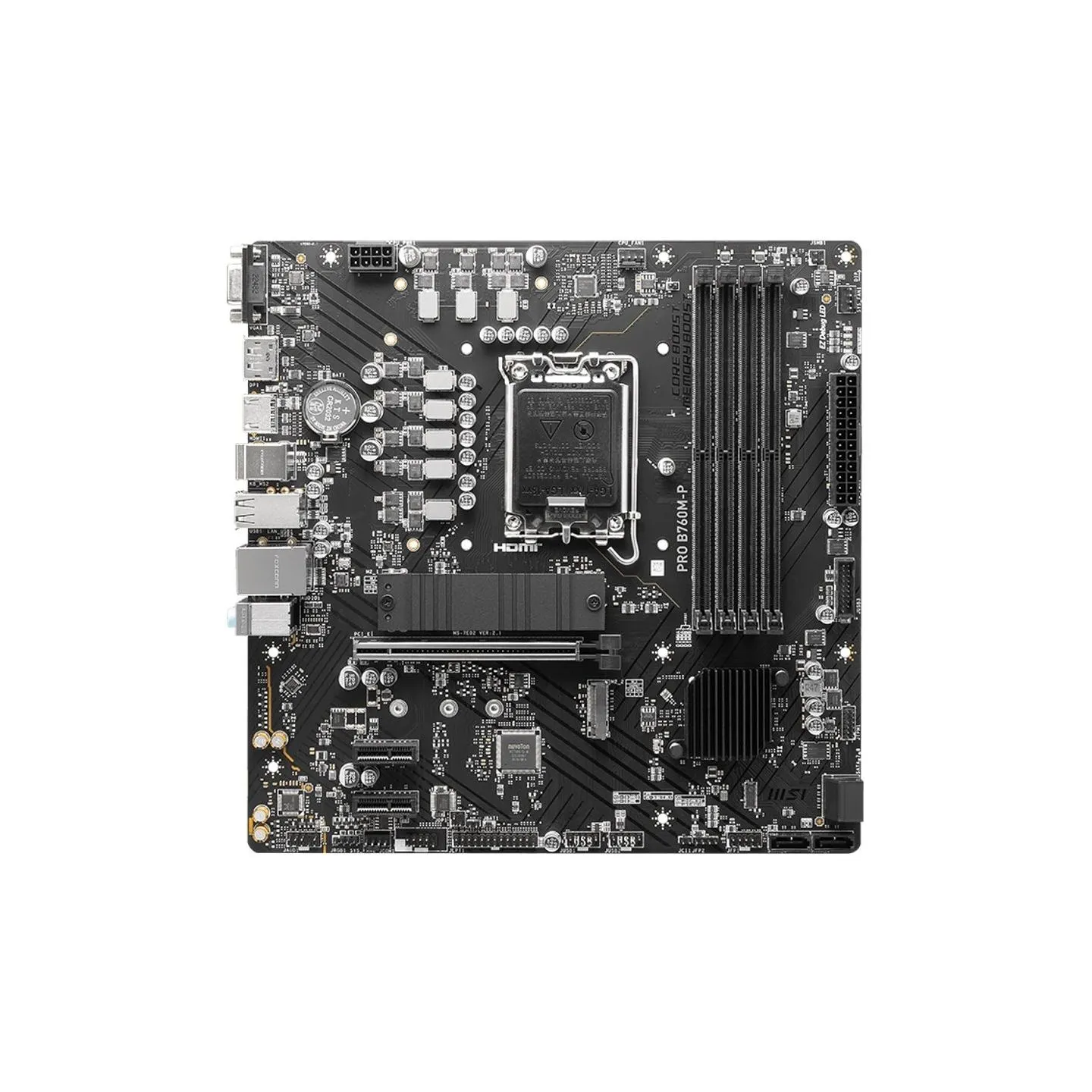 MSI | PRO B760M-P | Processor family Intel | Processor socket  LGA1700 | DDR5 DIMM | Memory slots 4 | Supported hard disk drive 