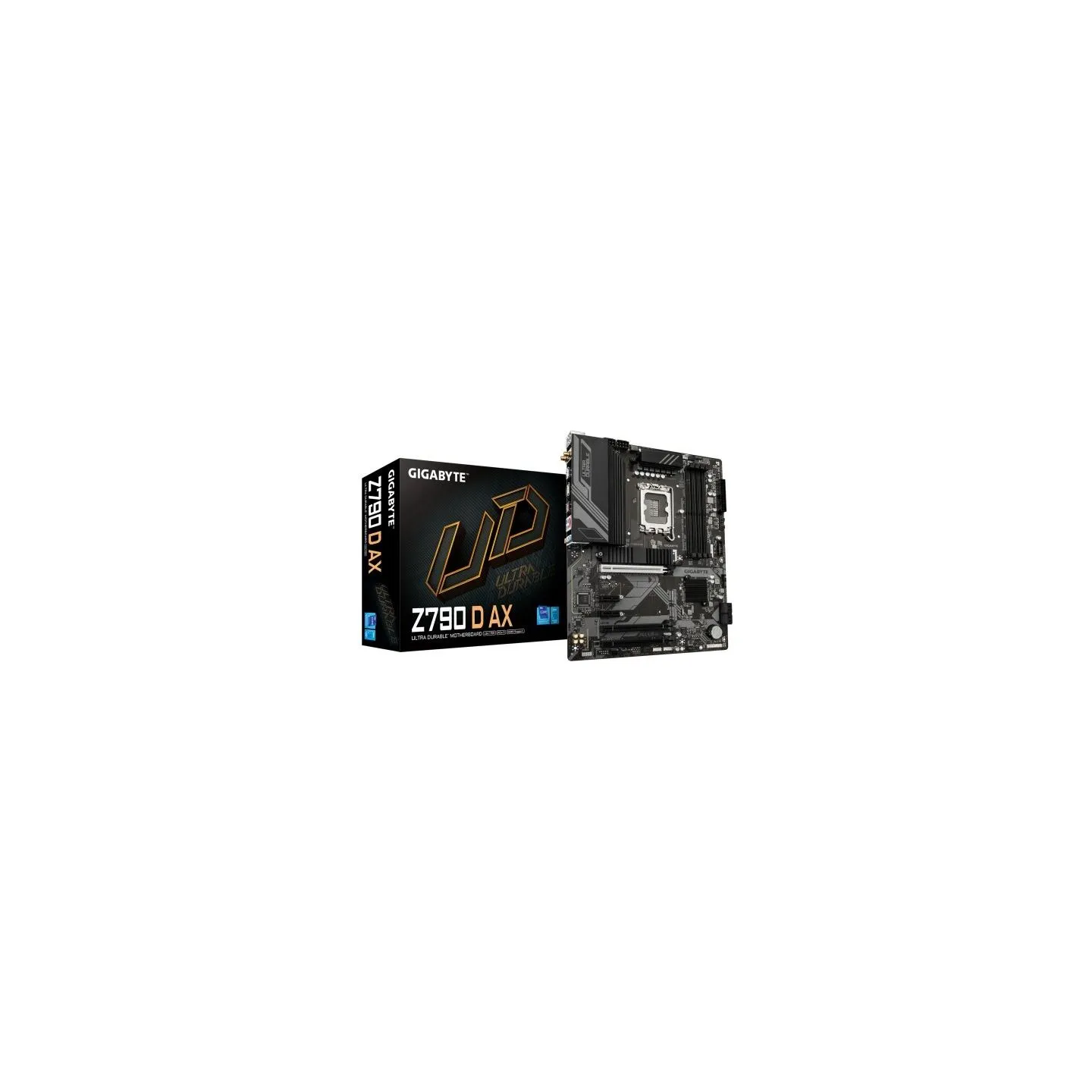 Gigabyte Z790 D AX | Processor family Intel | Processor socket LGA1700 | DDR5 | Supported hard disk drive interfaces SATA, M.2 |