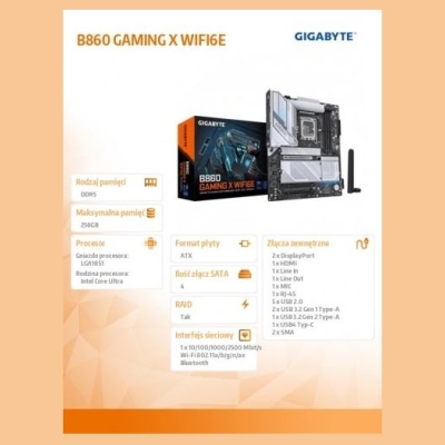 Gigabyte B860 GAMING X WIFI6E LGA1851 MB