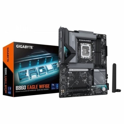 Gigabyte B860 EAGLE WIFI6E | Processor family Intel | Processor socket LGA1851 | DDR5 | Supported hard disk drive interfaces SAT