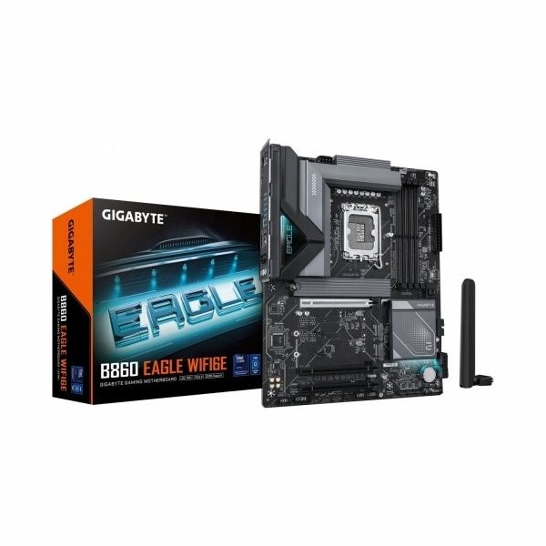 Gigabyte B860 EAGLE WIFI6E | Processor family Intel | Processor socket LGA1851 | DDR5 | Supported hard disk drive interfaces SAT