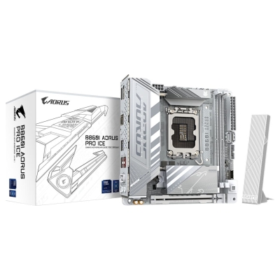 Gigabyte B860I AORUS PRO ICE | Processor family Intel | Processor socket LGA1851 | DDR5 | Supported hard disk drive interfaces S