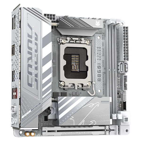 Gigabyte B860I AORUS PRO ICE | Processor family Intel | Processor socket LGA1851 | DDR5 | Supported hard disk drive interfaces S