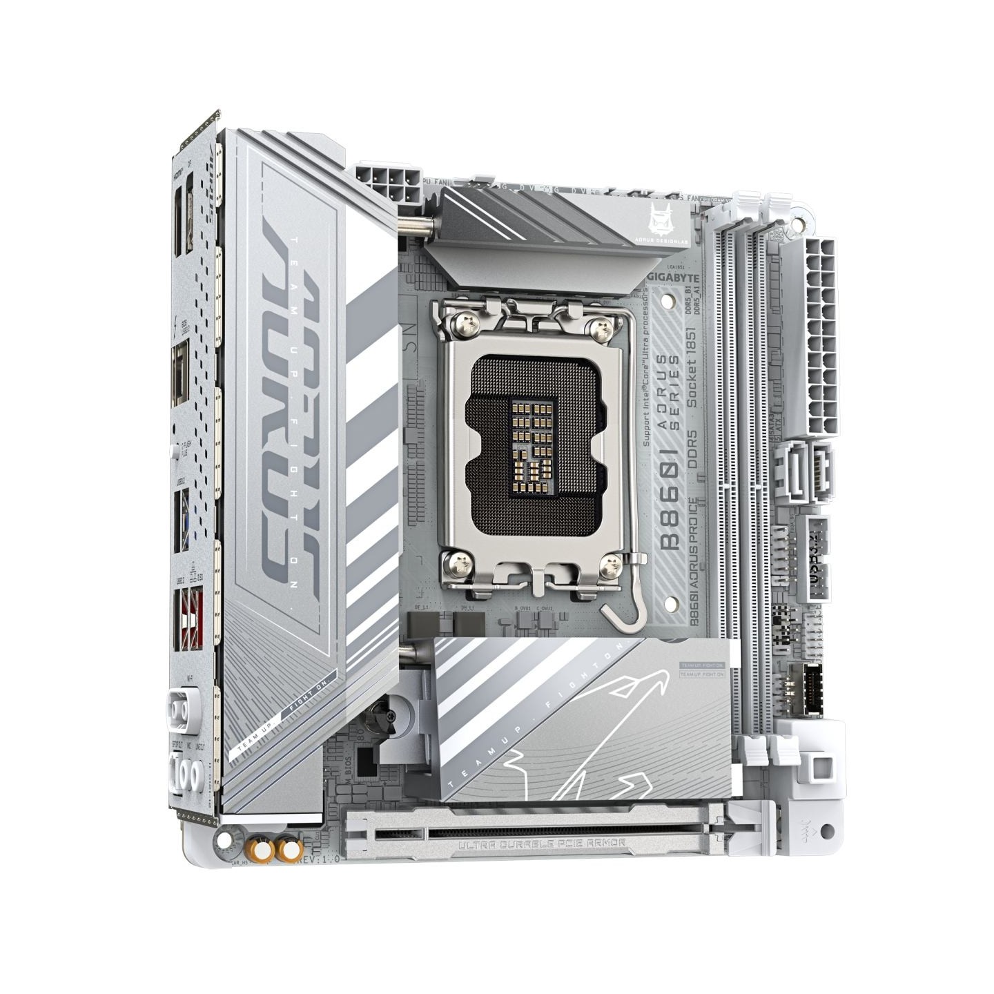 Gigabyte B860I AORUS PRO ICE | Processor family Intel | Processor socket LGA1851 | DDR5 | Supported hard disk drive interfaces S