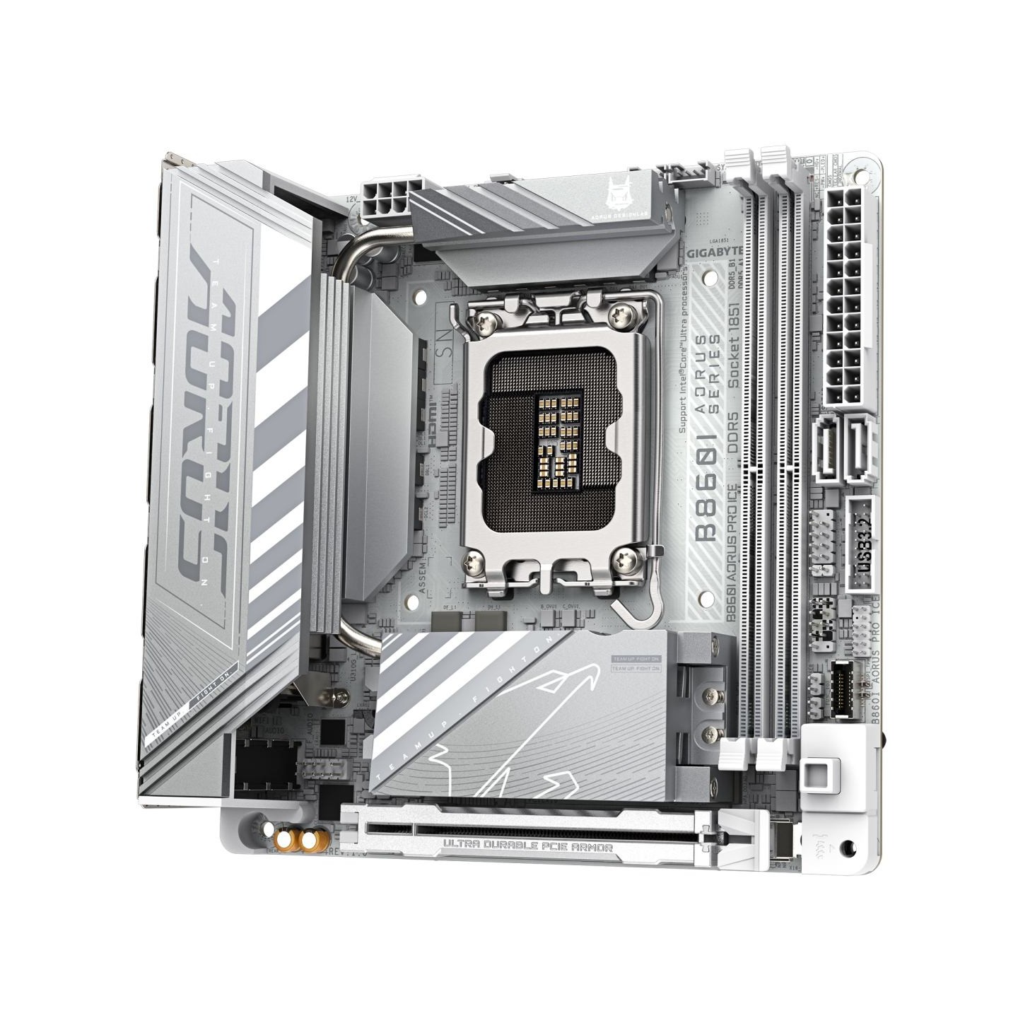 Gigabyte B860I AORUS PRO ICE | Processor family Intel | Processor socket LGA1851 | DDR5 | Supported hard disk drive interfaces S