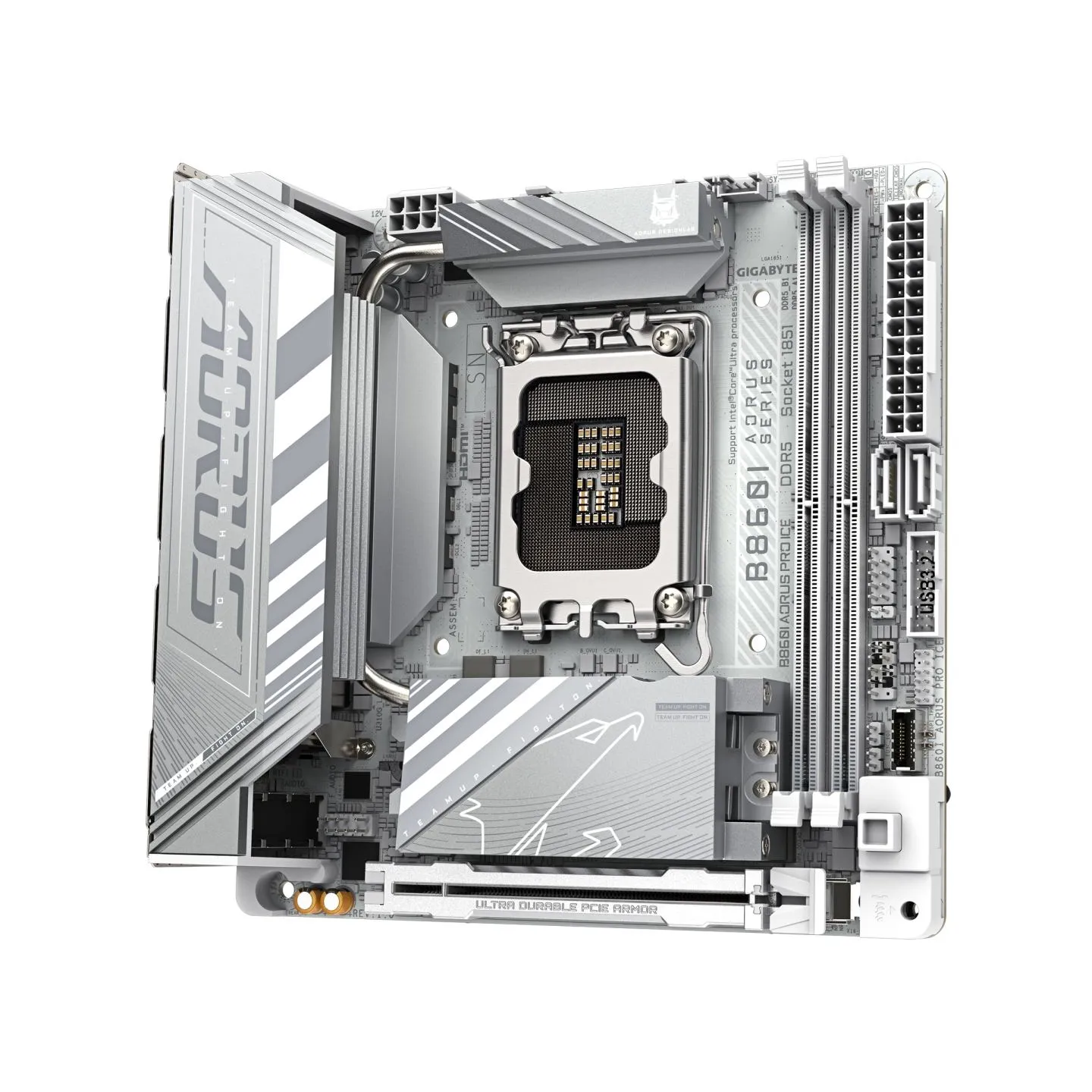 Gigabyte B860I AORUS PRO ICE | Processor family Intel | Processor socket LGA1851 | DDR5 | Supported hard disk drive interfaces S