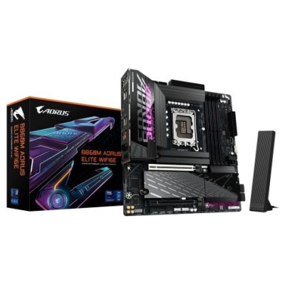 Gigabyte B860M AORUS ELITE WIFI6E | Processor family Intel | Processor socket LGA1851 | DDR5 | Supported hard disk drive interfa
