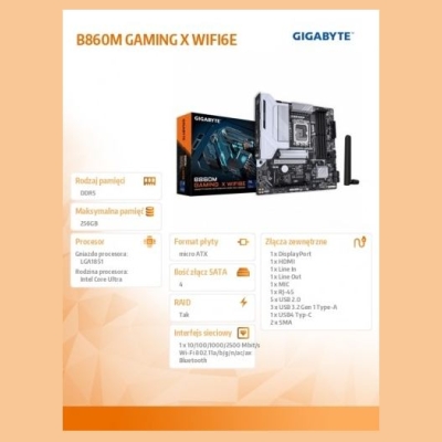 Gigabyte Motherboard B860M GAMING X WIFI6E