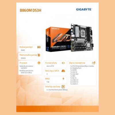 Gigabyte B860M DS3H LGA1851 MB