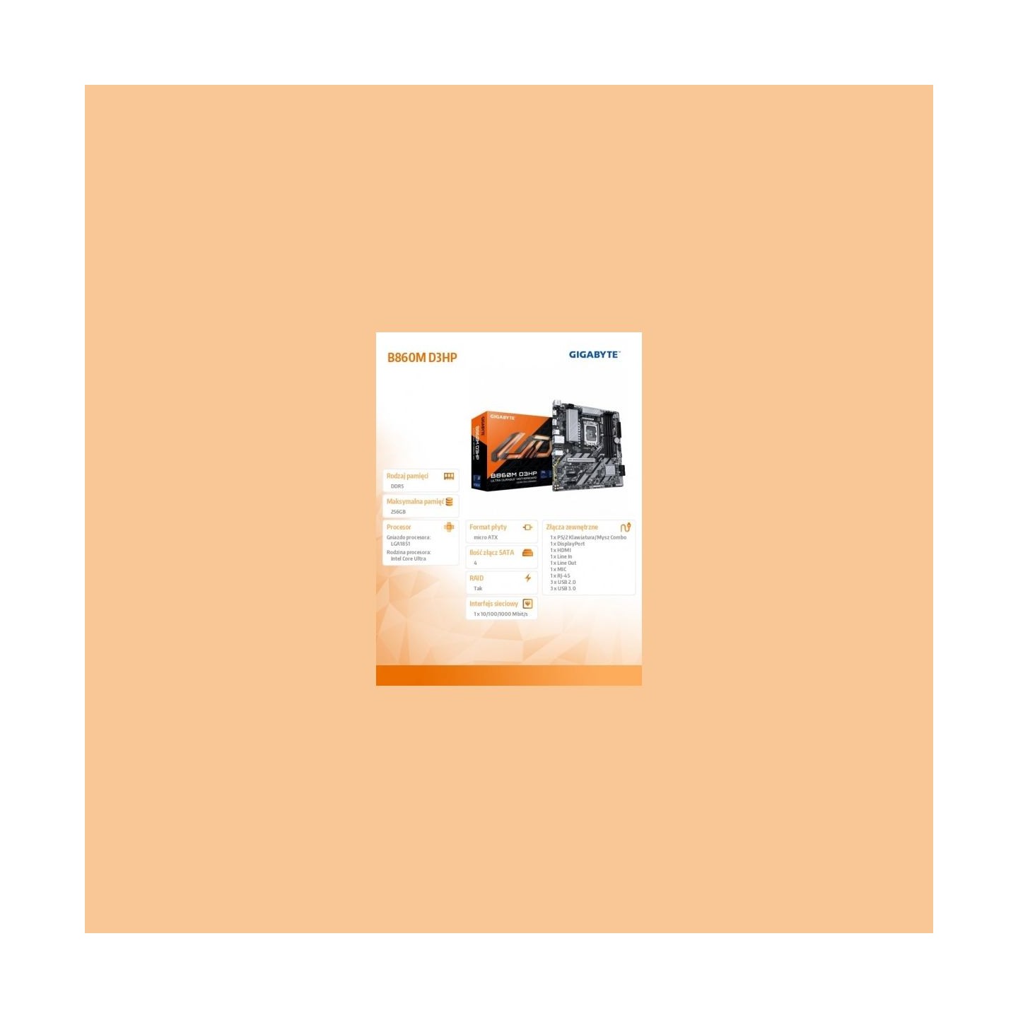 Gigabyte B860M D3HP LGA1851 MB