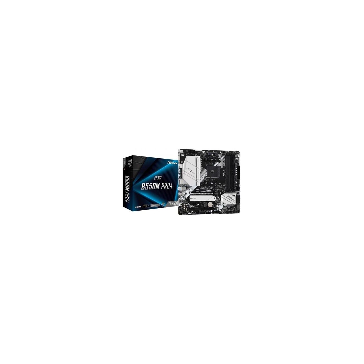 Asrock Motherboard B550M Pro4 AM4 4DDR4 HDMI/DP/D-SUB M.2 mATX