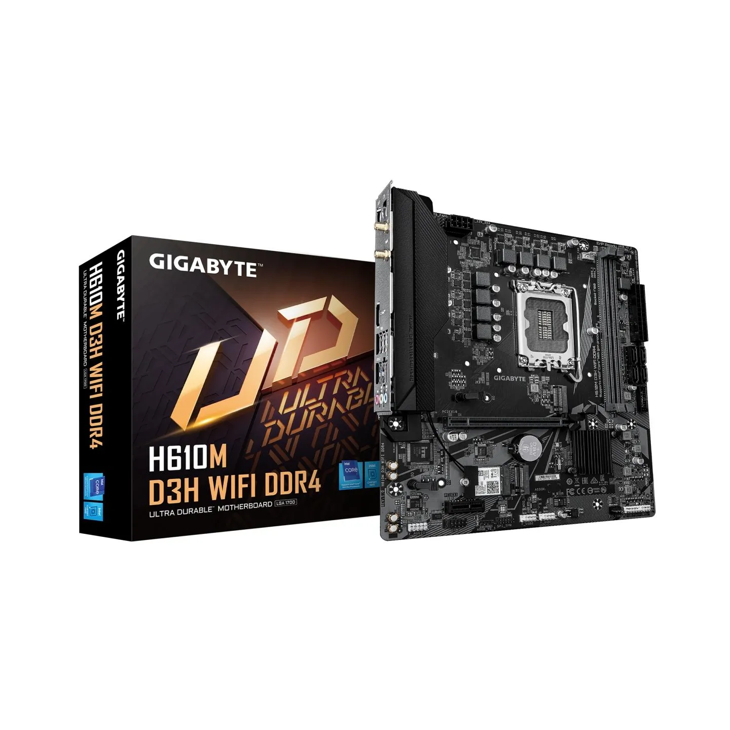 Gigabyte H610M D3H WIFI DDR4 | Processor family Intel | Processor socket LGA1700 | Supported hard disk drive interfaces SATA, M.