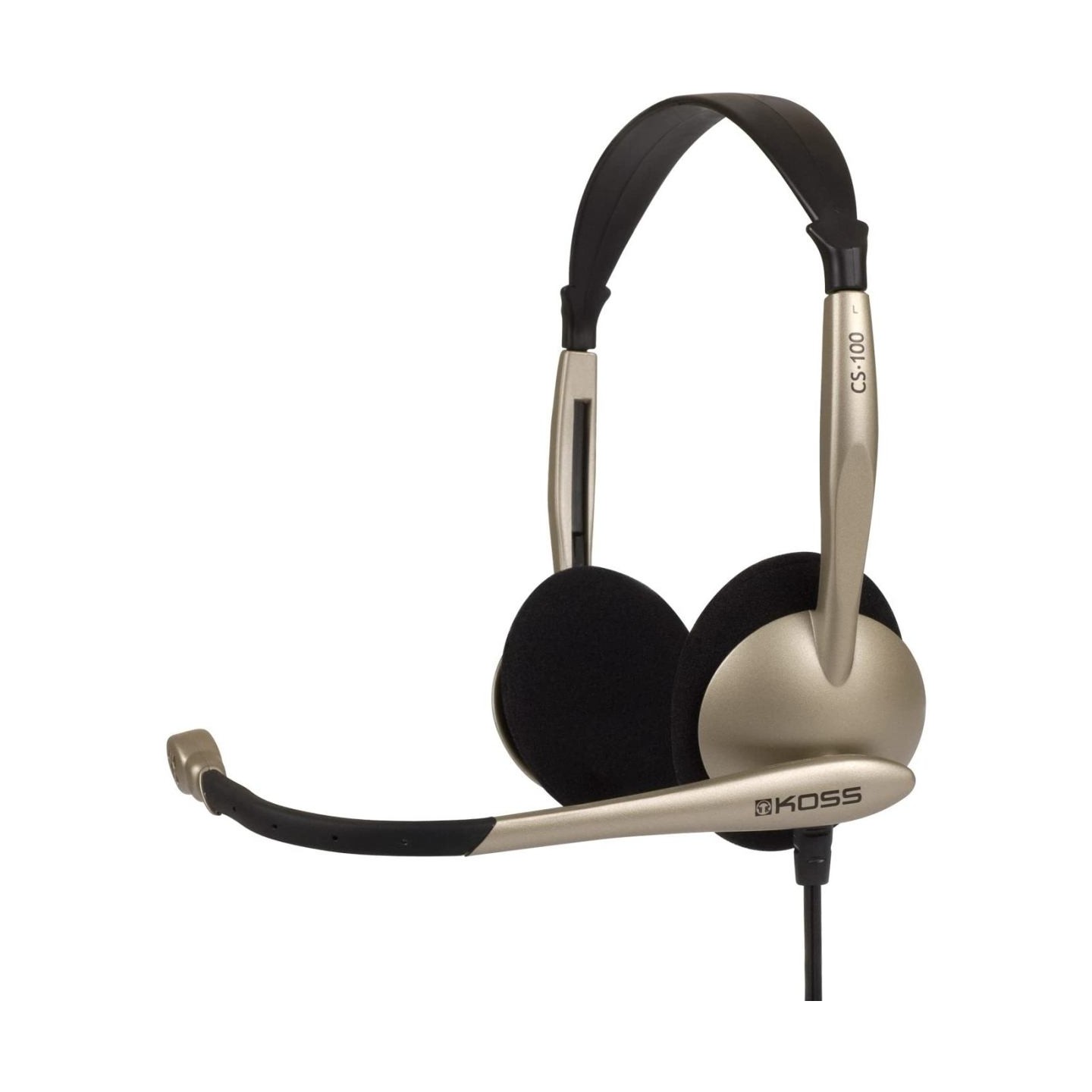 Koss | Headphones | CS100 | Wired | On-Ear | Microphone | Black/Gold