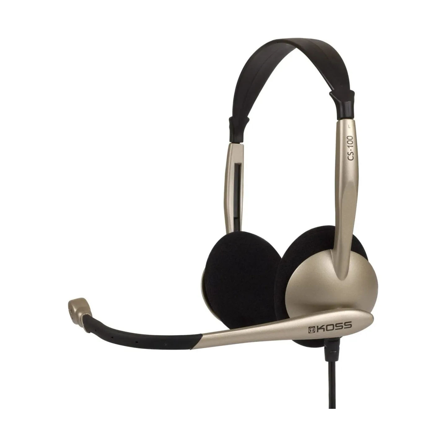 Koss | Headphones | CS100 | Wired | On-Ear | Microphone | Black/Gold