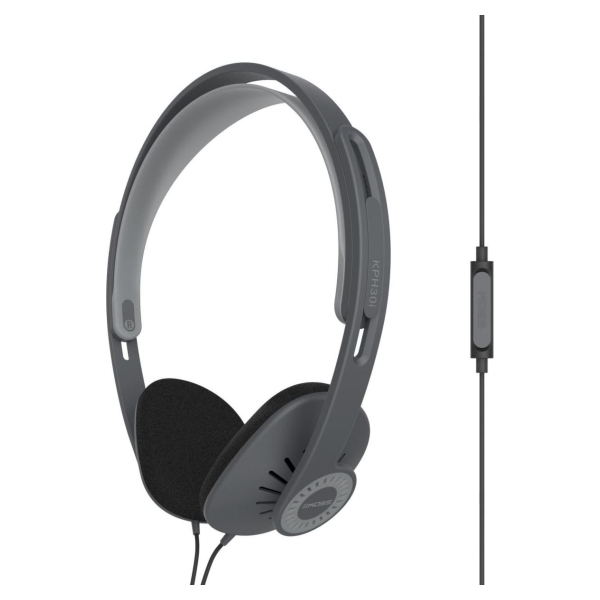 Koss | Headphones | KPH30iK | Wired | On-Ear | Microphone | Stealth Grey