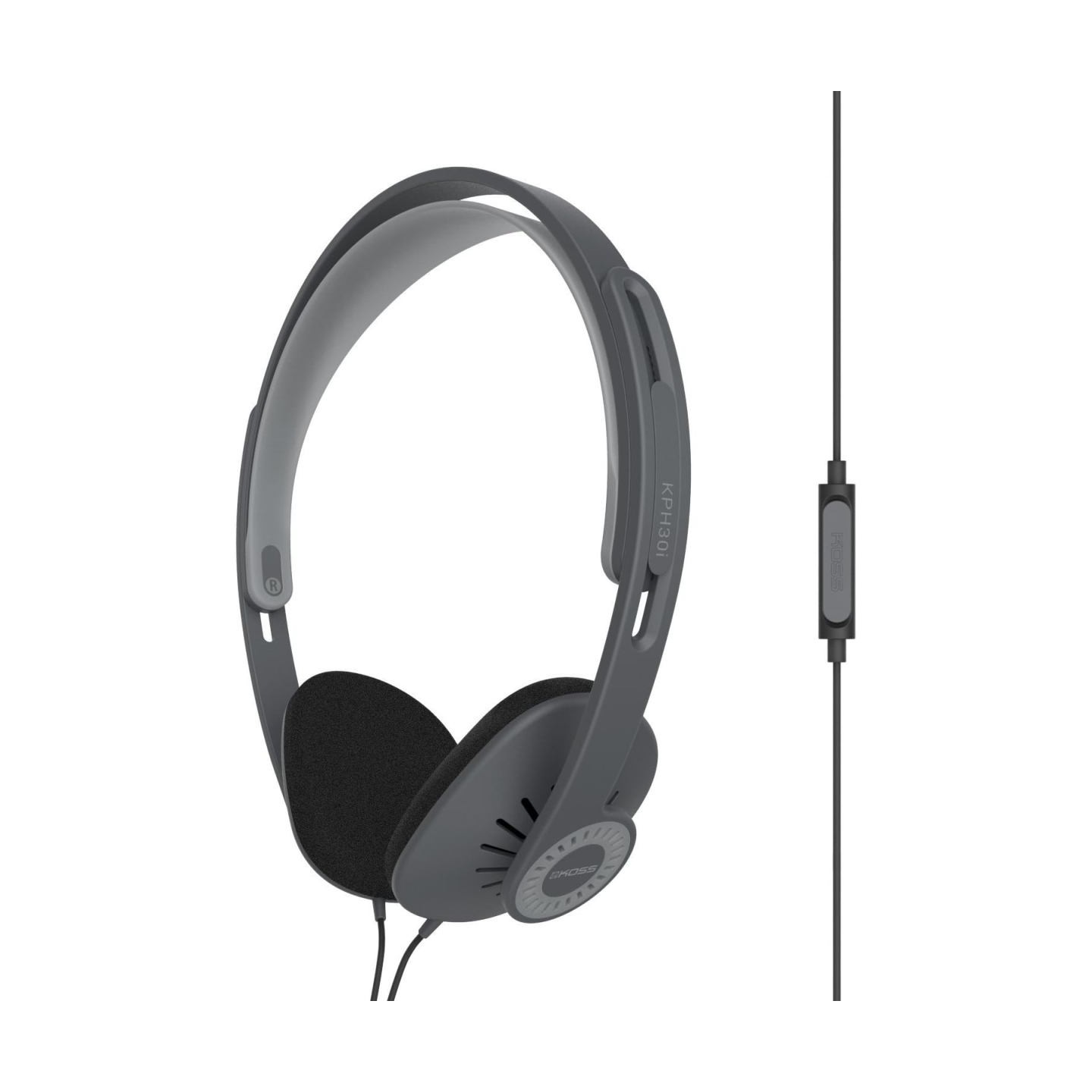 Koss | Headphones | KPH30iK | Wired | On-Ear | Microphone | Stealth Grey