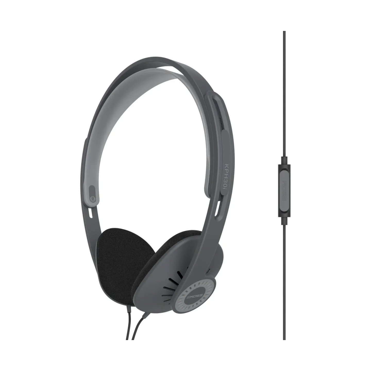 Koss | Headphones | KPH30iK | Wired | On-Ear | Microphone | Stealth Grey