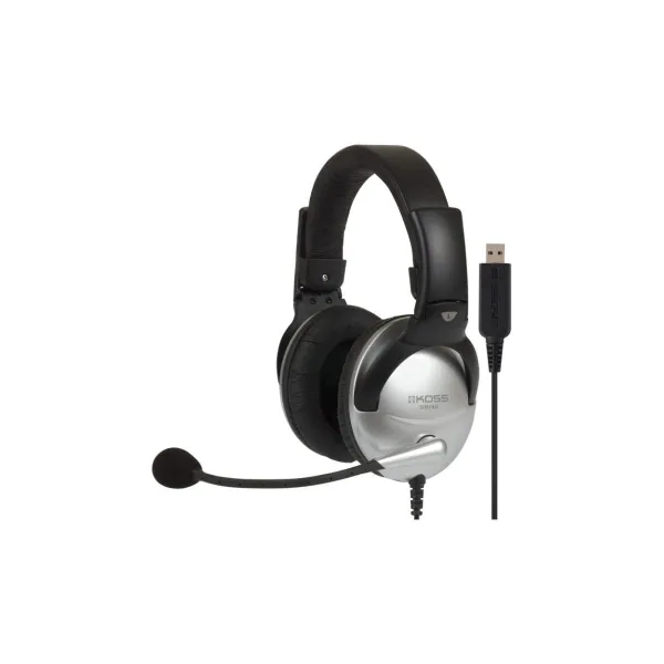 Koss | Gaming headphones | SB45 USB | Wired | On-Ear | Microphone | Silver/Black | Noise canceling