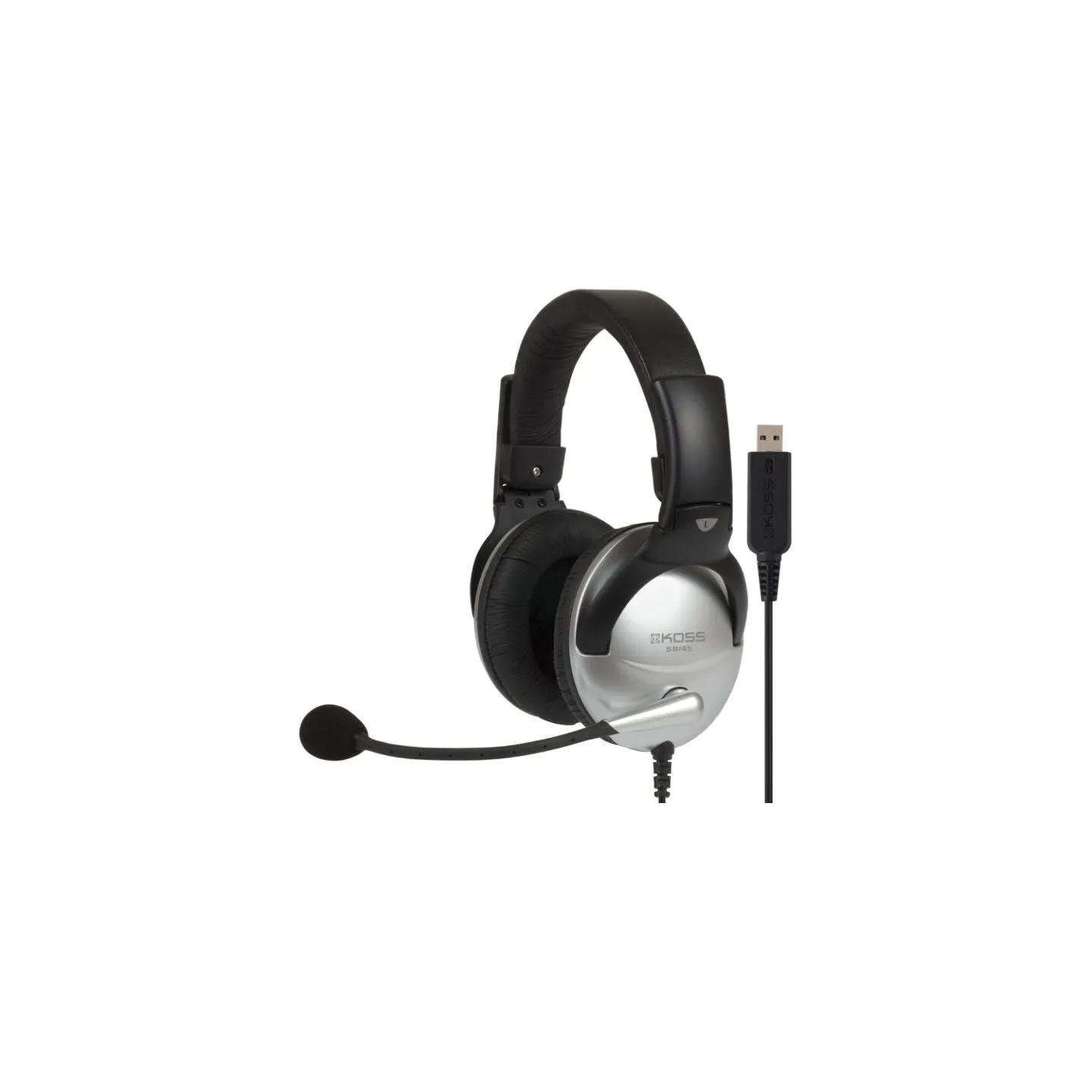 Koss | Gaming headphones | SB45 USB | Wired | On-Ear | Microphone | Silver/Black | Noise canceling