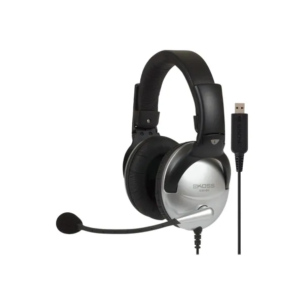 Koss | Gaming headphones | SB45 USB | Wired | On-Ear | Microphone | Silver/Black | Noise canceling