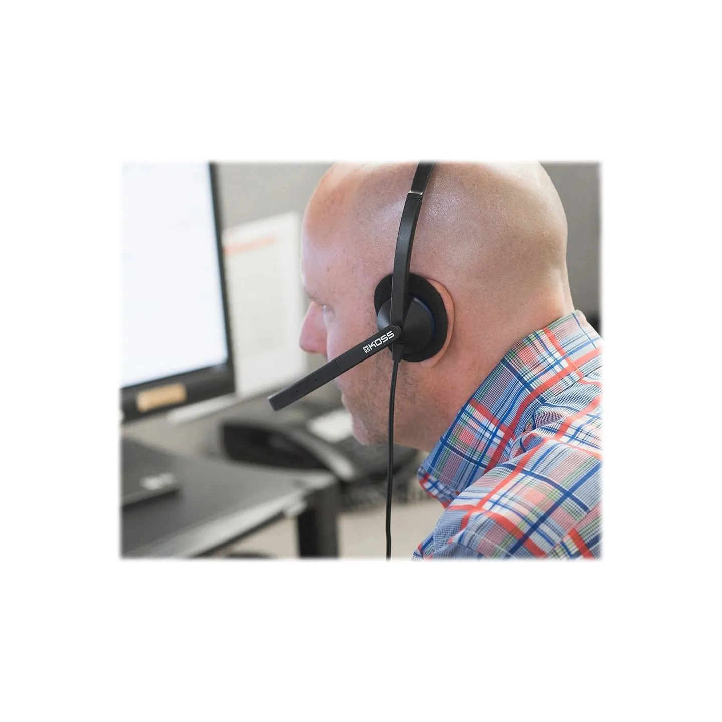 Koss | Headphones | CS195 USB | Wired | On-Ear | Microphone | Black