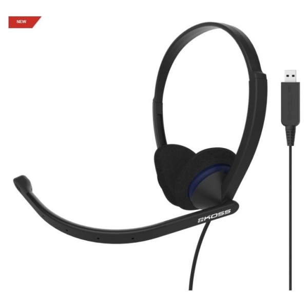 Koss | Headphones | CS200 USB | Wired | On-Ear | Microphone | Black