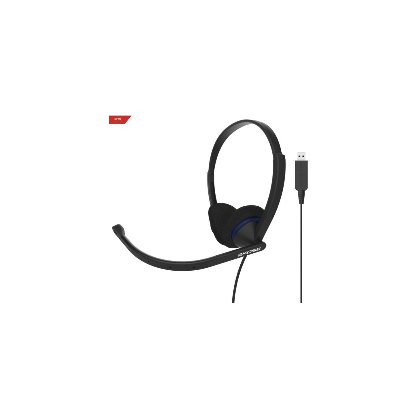 Koss | Headphones | CS200 USB | Wired | On-Ear | Microphone | Black