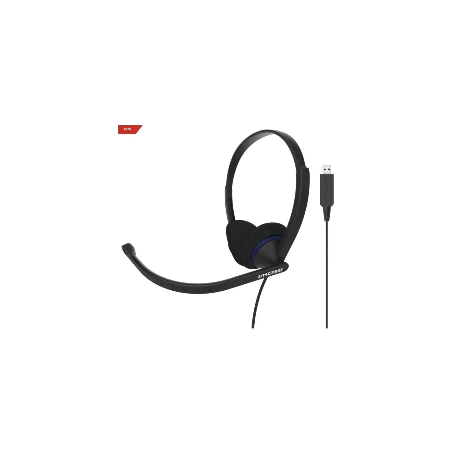 Koss | Headphones | CS200 USB | Wired | On-Ear | Microphone | Black