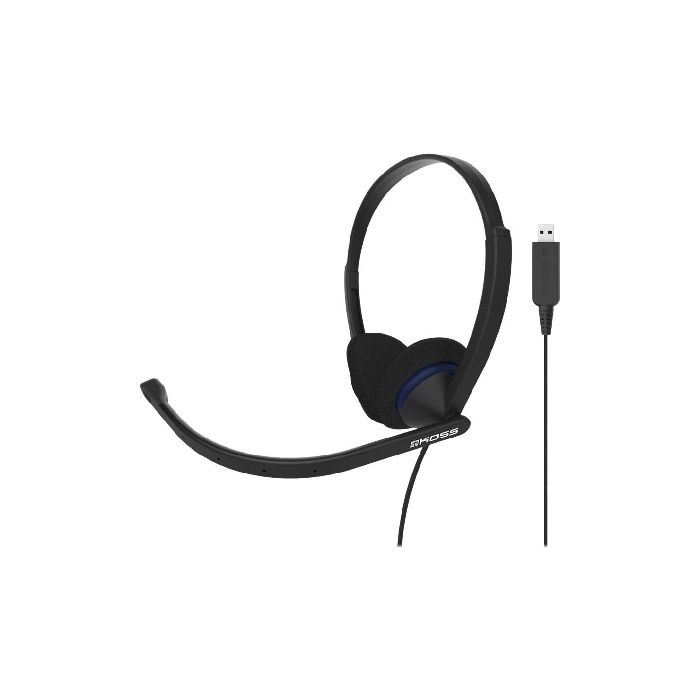 Koss | Headphones | CS200 USB | Wired | On-Ear | Microphone | Black