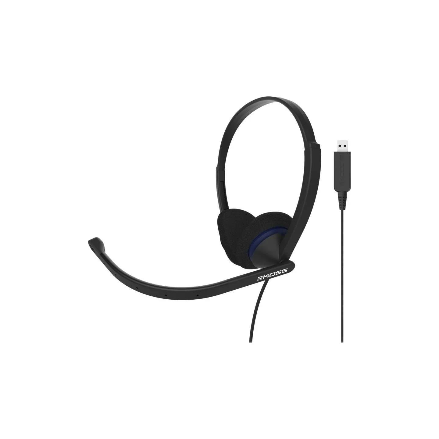 Koss | Headphones | CS200 USB | Wired | On-Ear | Microphone | Black