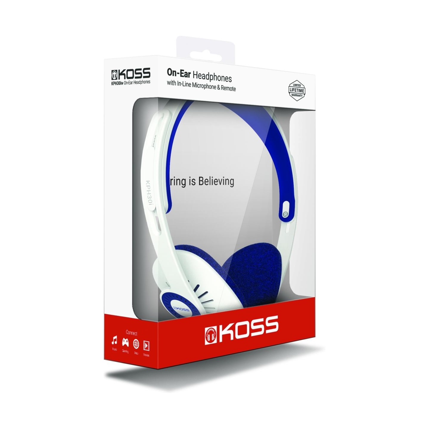 Koss | Headphones | KPH30iW | Wired | On-Ear | Microphone | White