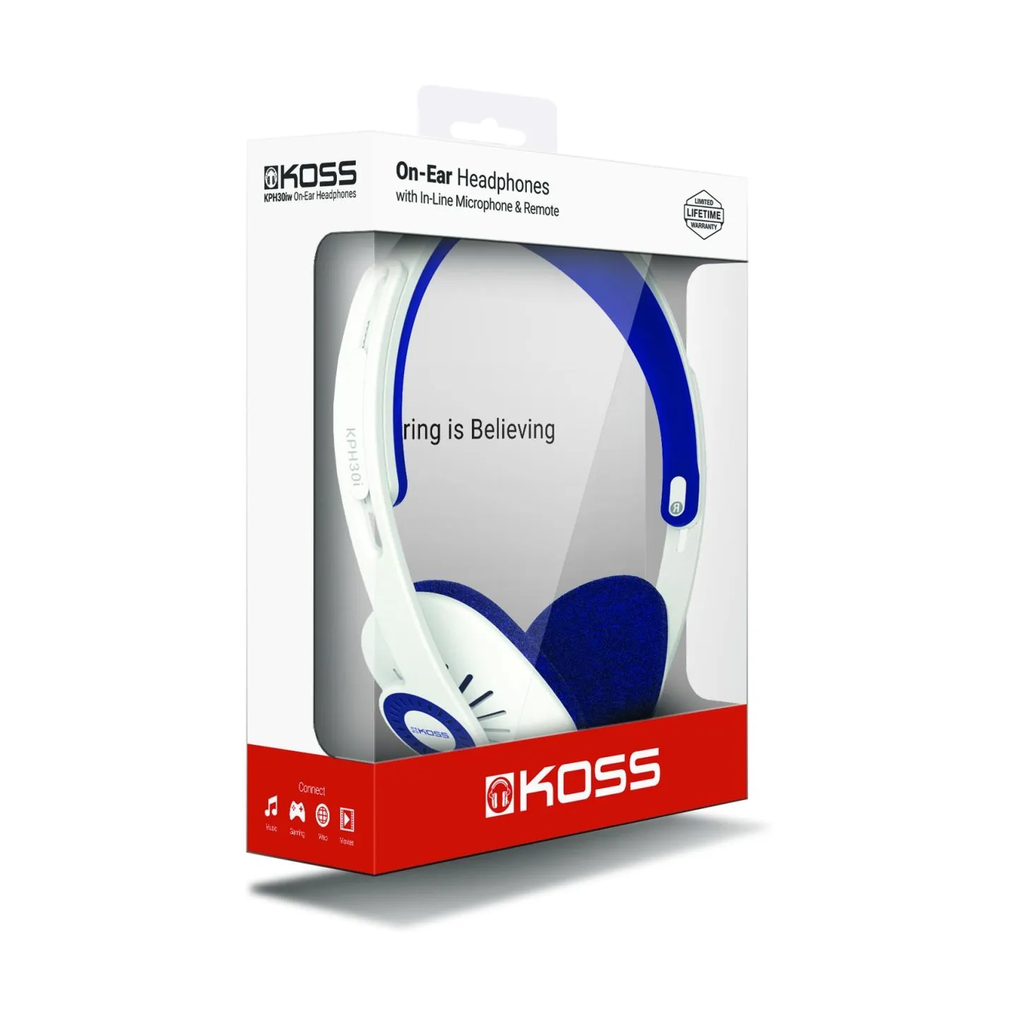 Koss | Headphones | KPH30iW | Wired | On-Ear | Microphone | White