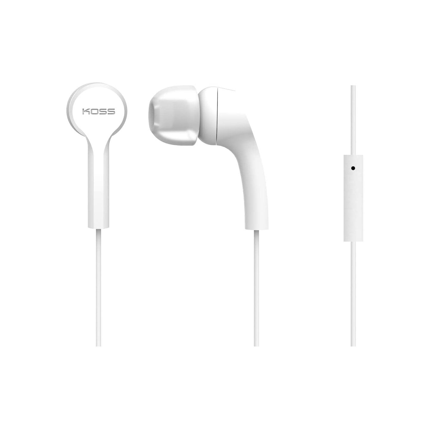 Koss | Headphones | KEB9iW | Wired | In-ear | Microphone | White