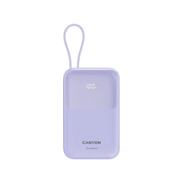 Canyon power bank OnPower 101 built-in cable 10000 mAh PD22.5W Purple