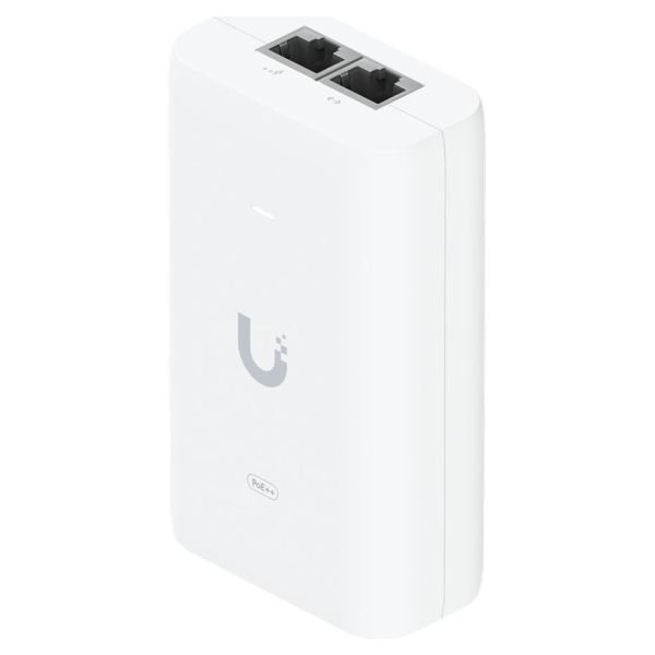 Ubiquiti PoE++ Adapter; Delivers up to 60W of PoE++; Surge, peak pulse, and overcurrent protection; Contains RJ45 data input, AC