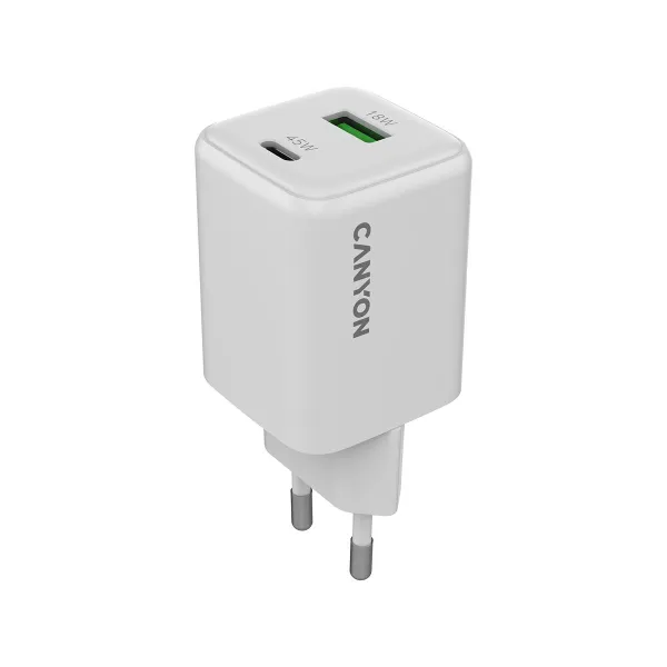 Canyon charger CU45AC GaN 45W 1xPD 1xQC EU White