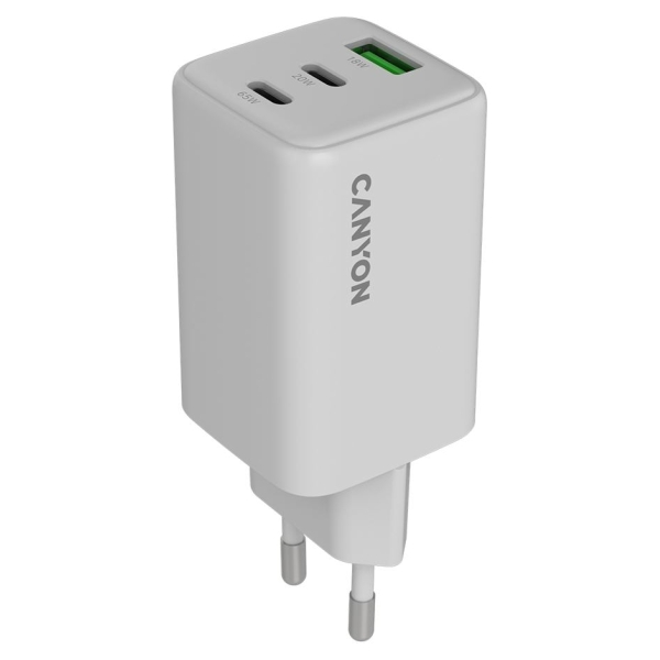 Canyon charger CU65ACC GaN 65W 2xPD 1xQC EU White