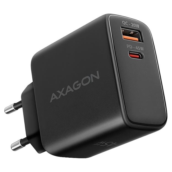 Axagon ACU-PQ45 wall charger QC3.0,4.0/AFC/FCP/PPS/Apple + PD type-C, 45W, black