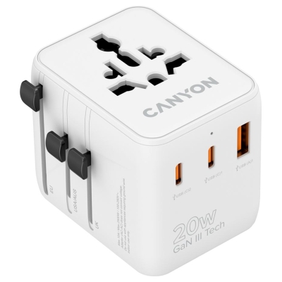 Canyon Travel Adapter OnTour 20 EU/UK/US/AUS 20W  White