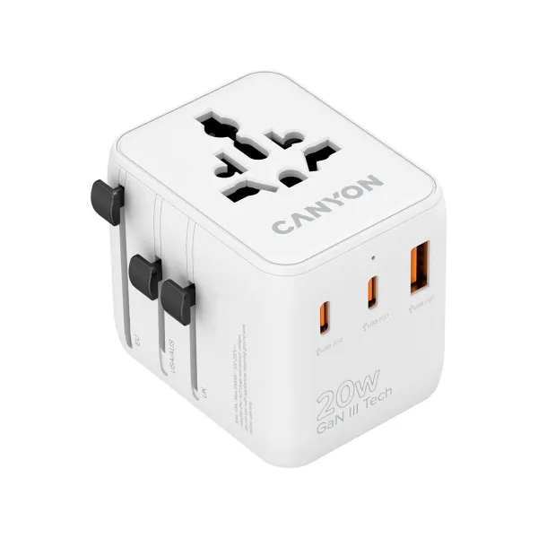 Canyon Travel Adapter OnTour 20 EU/UK/US/AUS 20W White