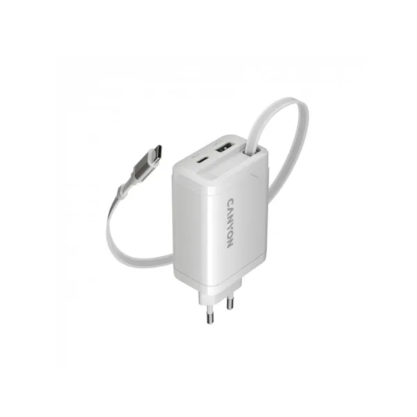 Canyon charger OnCharge 65RC Build-In Cable USB-C 65W 1xPD 1xQC EU White