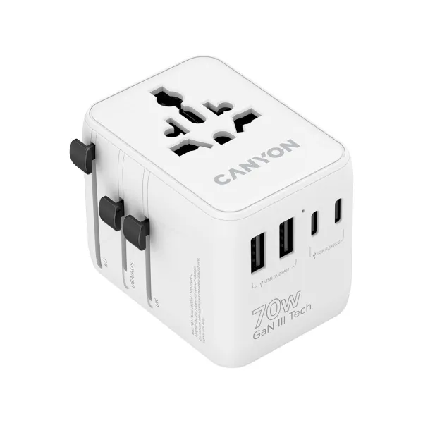 Canyon Travel Adapter OnTour 70 EU/UK/US/AUS 70W White